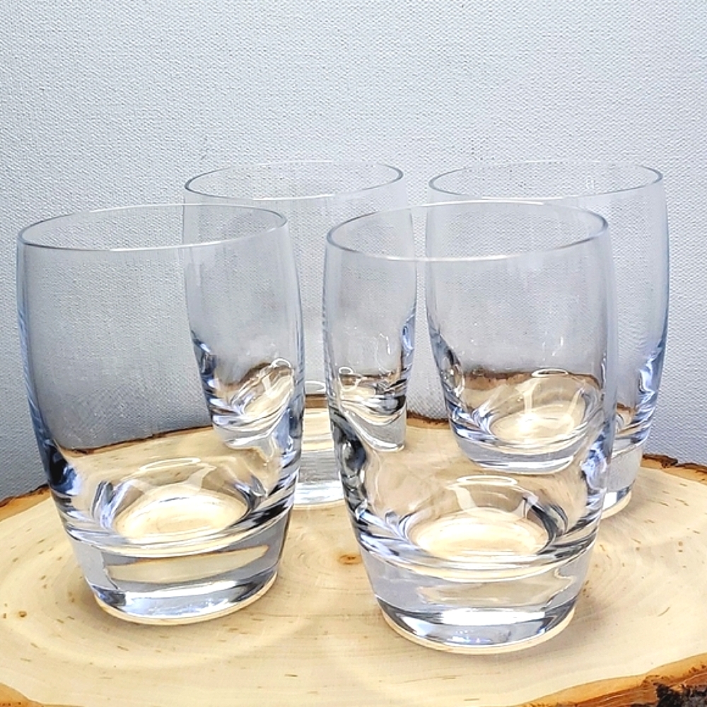 Stemless Wine Tapered Glasses Luigi Bormioli Set of 4